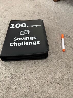 100 Envelopes Savings Challenge Zippered Organizer - Black